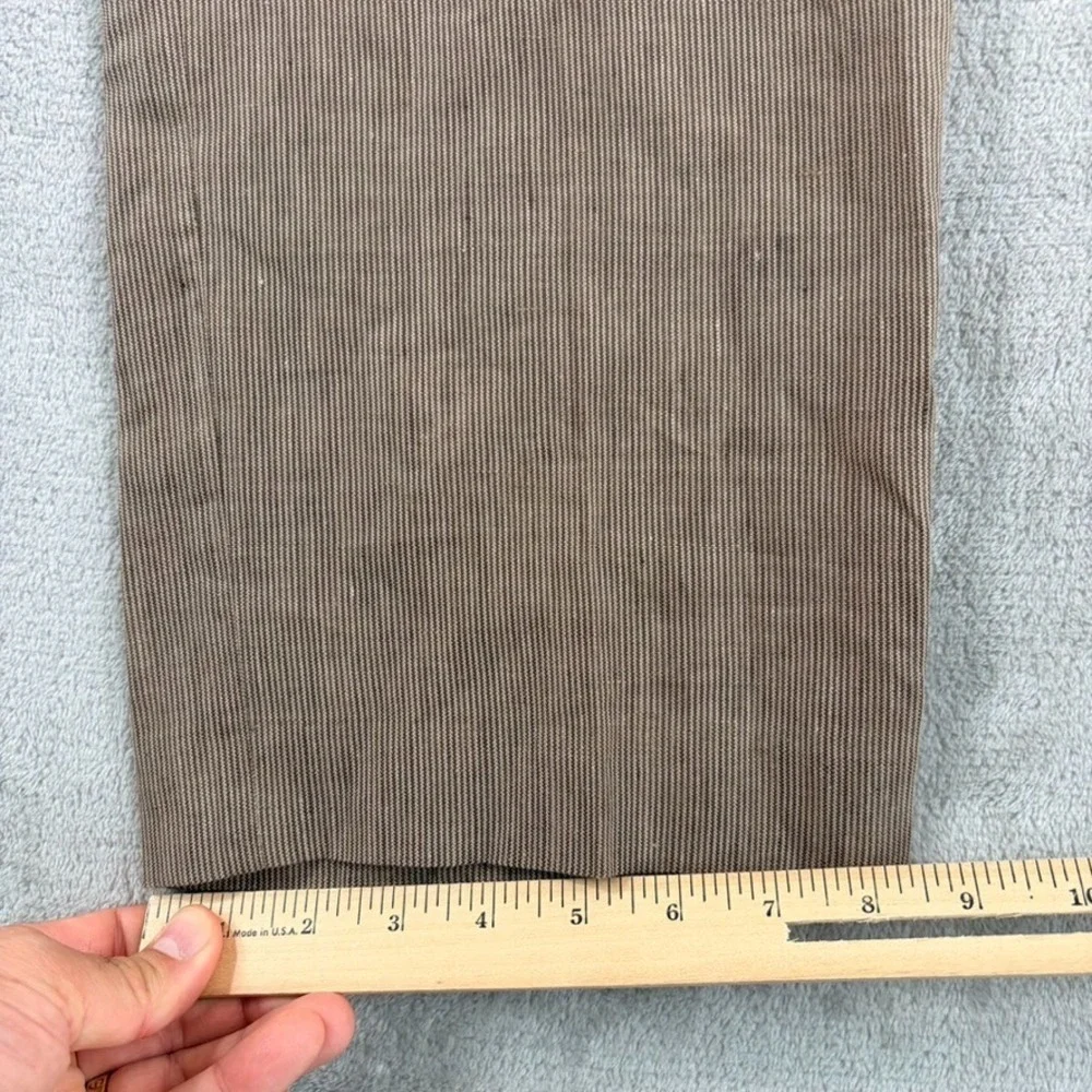 Lauren Ralph Lauren Trim Fit Trouser Pants in Brown 100% Linen Flat Front NWT